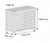 White composite exterior air-conditioning cover, 1260X540X1750 mm