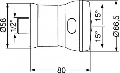 Douchette latérale orientable hydromassante HANSADUOJET S, chromé/or