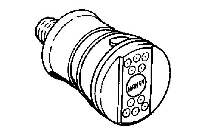 Douchette latérale orientable hydromassante HANSADUOJET S, chromé/or