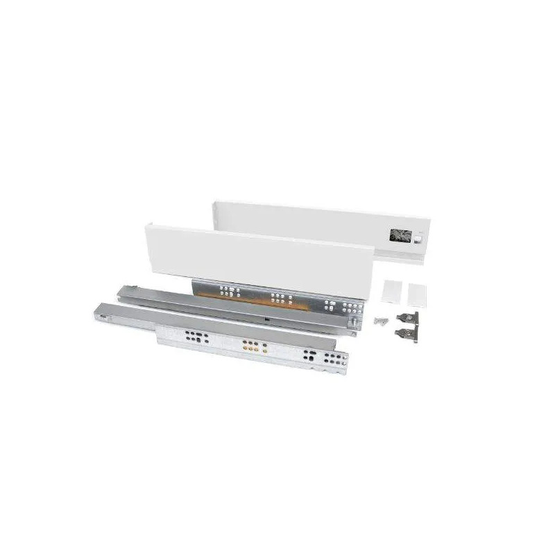 Vertex 40kg drawer kit, 83mm high, 45mm deep, in white steel.