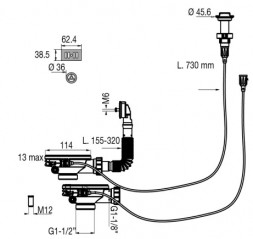 Colador de cestas para fregadero doble, desagüe automático por cable con rebosadero. 