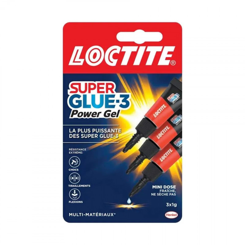 Klebstoff Superglue 3 Power Flex, 3x1g minitrio.