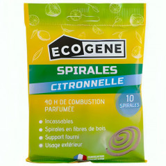 Spirales anti-moustiques à la citronnelle 40h, 10 pièces