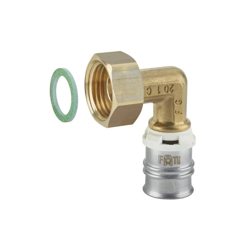 Turatec multilayer elbow female swivel nut 26x34 diameter 26mm.