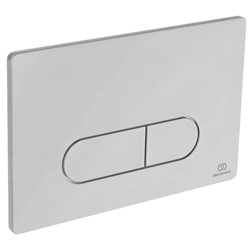 Plaque de commande murale OLEAS double volume WC suspendu, chromée brillant