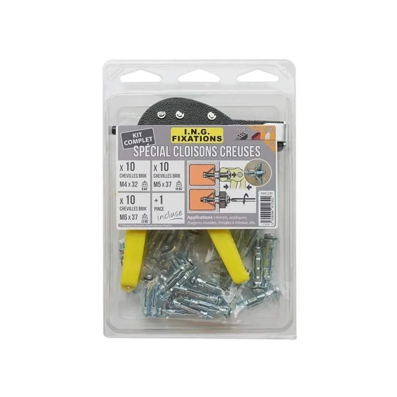 Kit of plasterboard pliers + Brik plugs.