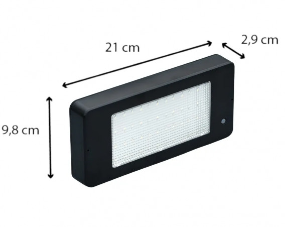 Applique solaire IP65, éclairage extérieur 800 Lm 6000K A++, détecteur de mouvement