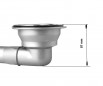 Manual sink drain with glossy white gold basket, space-saving with overflow, diameter 90 mm