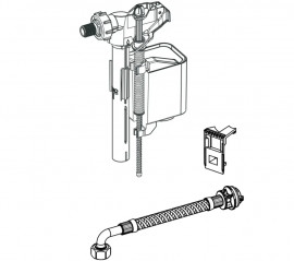 Miscelatore Schwab 190, 192 per WC da incasso, supporto e tubo flessibile