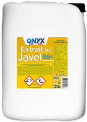 Extrait de javel 9.6%, bidon de 20 litres.