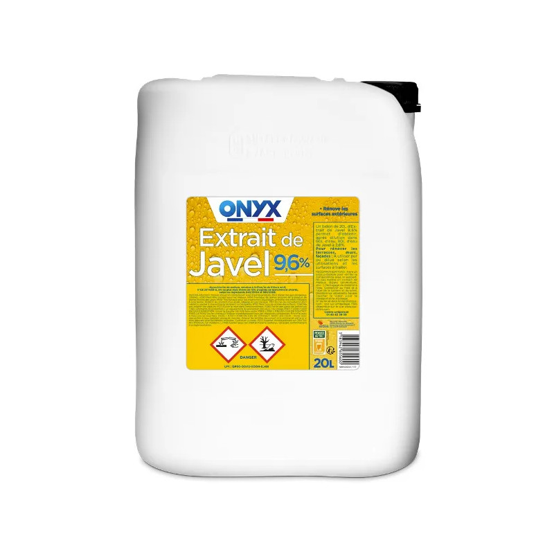 Extrait de javel 9.6%, bidon de 20 litres.