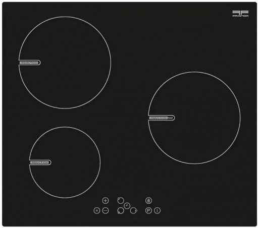 Table de cuisson induction 3 zones, touches sensitives.