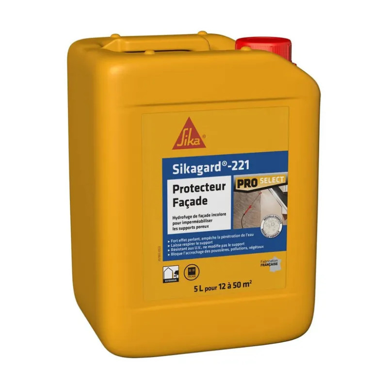 Imperméabilisant hydrofuge Sikagard 221 protection façade incolore 5L