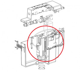 Mécanisme de chasse réservoir WC encastré SAS NICOLL, câble long double volume