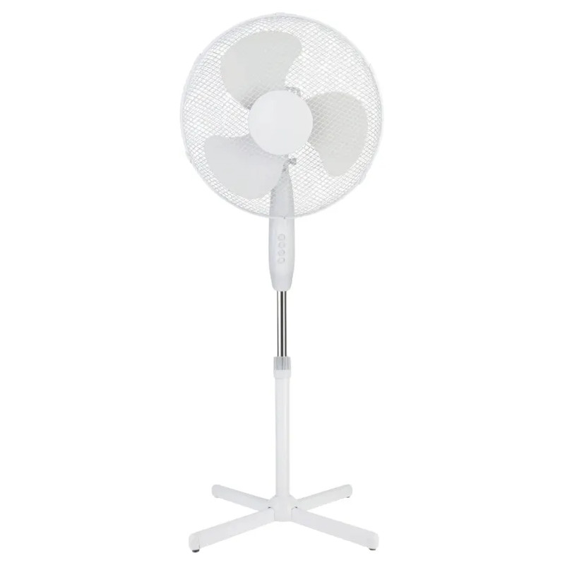 Oszillierender Standventilator mit 3 Geschwindigkeiten, 40 cm, 55 W, weiß