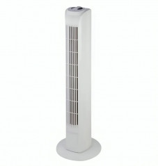 Ventilateur colonne oscillant 45w 3 vitesses, 80 cm blanc