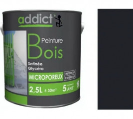 Peinture spéciale bois glycéro, Gris anthracite, 2,5 litres.