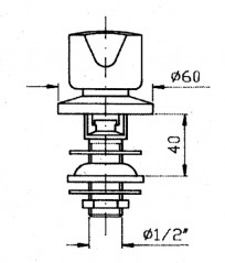 Single bidet faucet with flapper head.