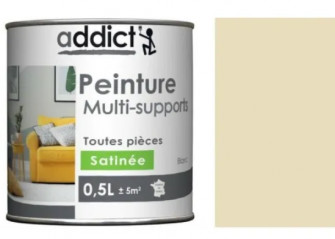 Peinture acrylique multi supports, beige argile satin, 0,5 litre.