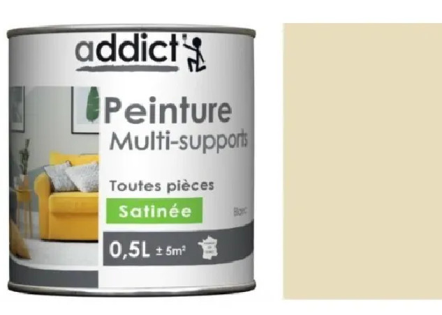 Pittura acrilica multisubstrato, beige argilla satinato, 0,5 litri.