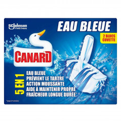 Canard bloc cuvette eau bleue 5 en 1, 2 pièces.