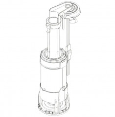 Pneumatic mechanism for surface-mounted and concealed WC cisterns, single flow