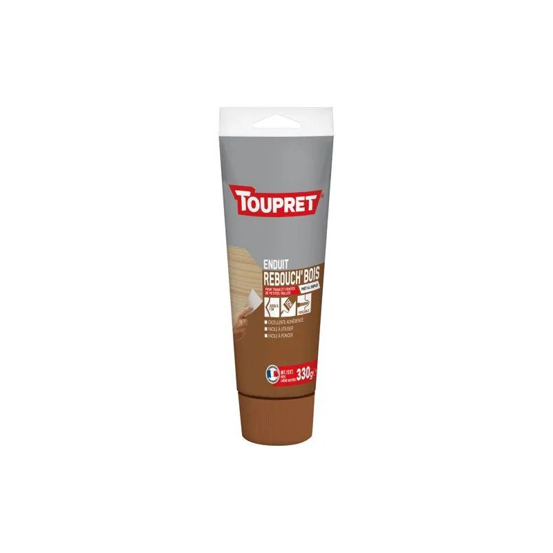 Enduit de rebouchage bois intérieur et extérieur chêne naturel en pâte, tube de 330g