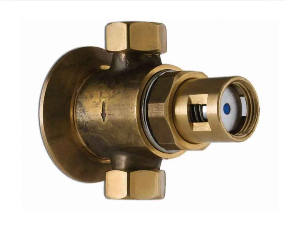 Time-delayed through-the-wall faucet with CATC connection interface for PRESTO 512 S washbasin