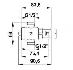 Rubinetto a parete temporizzato con interfaccia di collegamento CATC per lavabo PRESTO 512 S