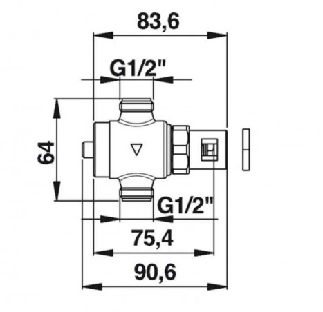 Robinet à travers cloison simple temporisé avec interface de connexion CATC pour lavabo PRESTO 512 S