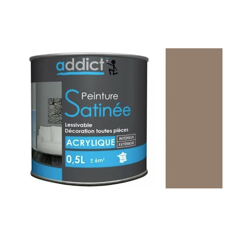 Multi-substrate acrylic paint, satin pebble, 0.5 liter.