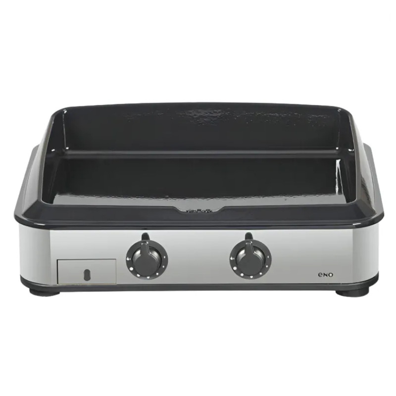 2-burner gas griddle Enosign 65 enamelled cast iron, marine stainless steel