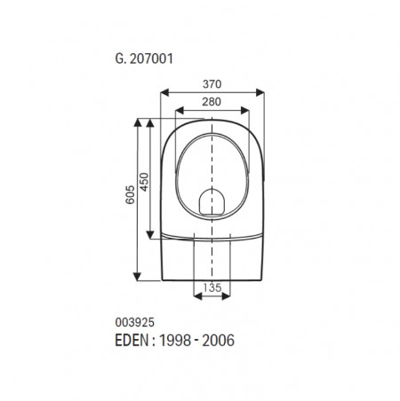 Abattant de cuvette WC ALLIA Eden entraxe 135 mm, blanc