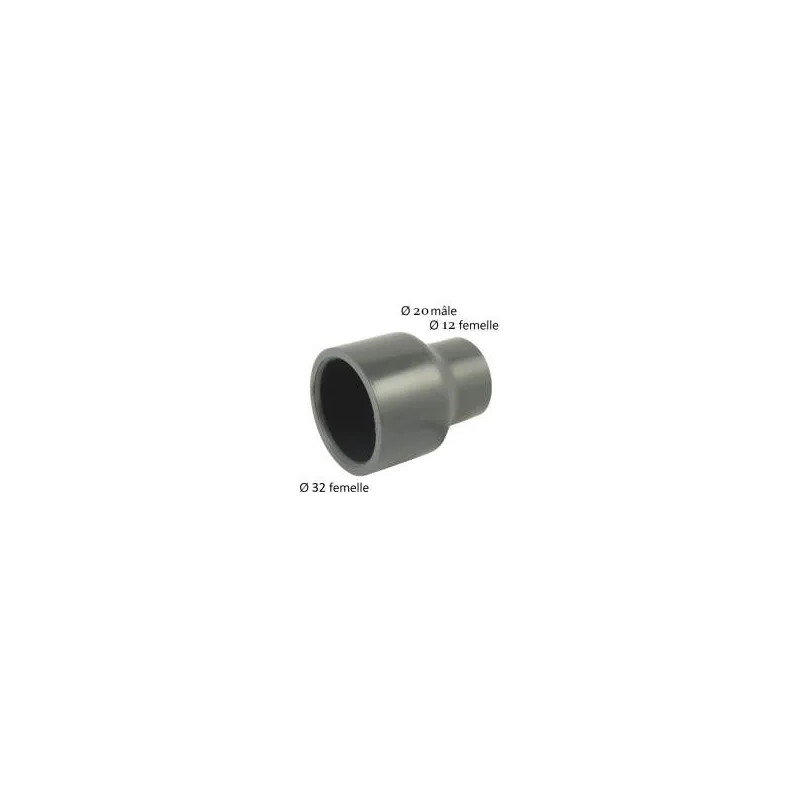 PVC pressure reducer 32mm male, 12mm female or 20mm male.