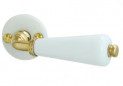 Half set on white porcelain and polished brass rose barrel.