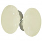 Set of double oval handles in unbleached porcelain on a brushed nickel-plated bowl.