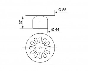 Glockenrost Margerite Durchmesser 85 mm für Duschabfluss