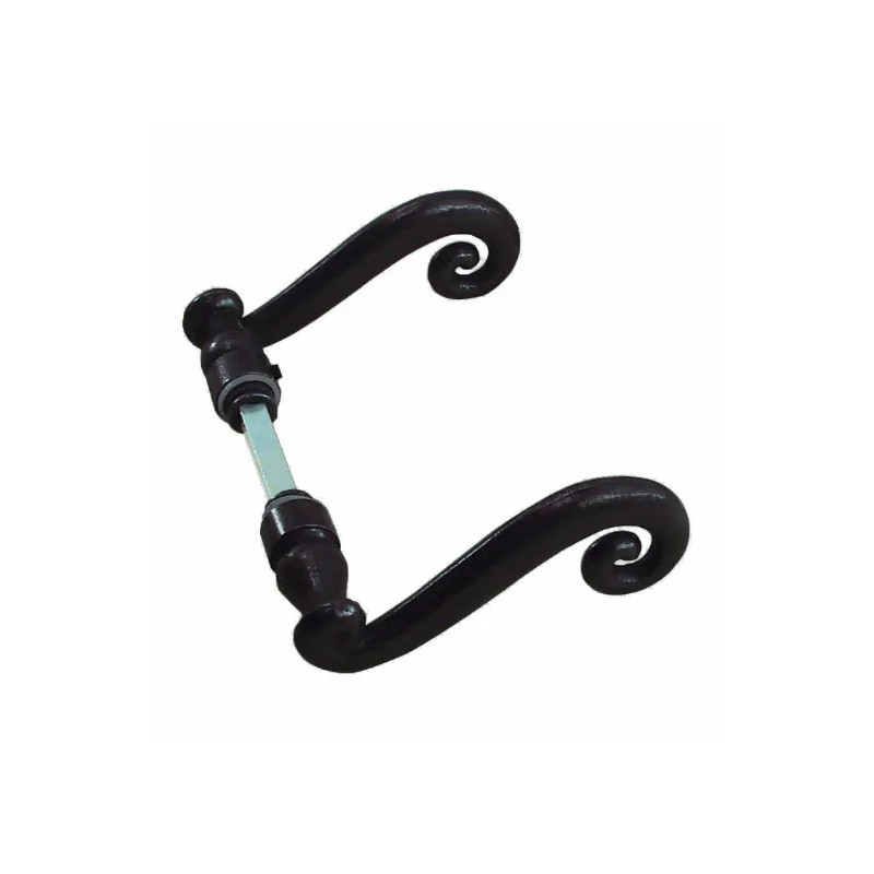 Cévennes double lever handle in black iron.