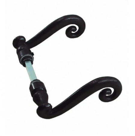 Cévennes double lever handle in black iron.