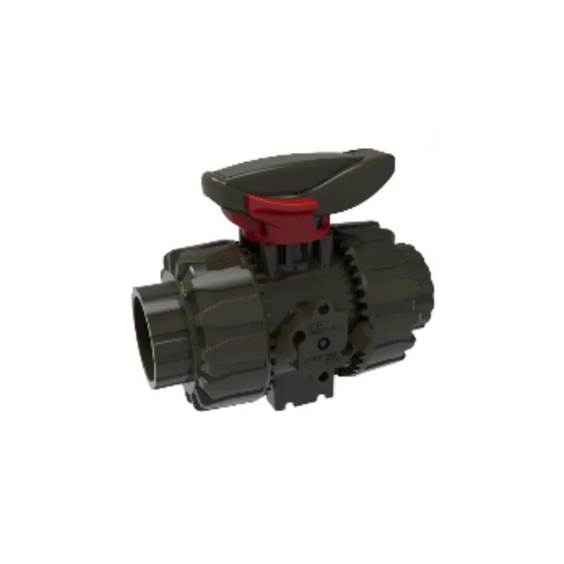 Double union ball valve PVC HTA diameter 20mm.