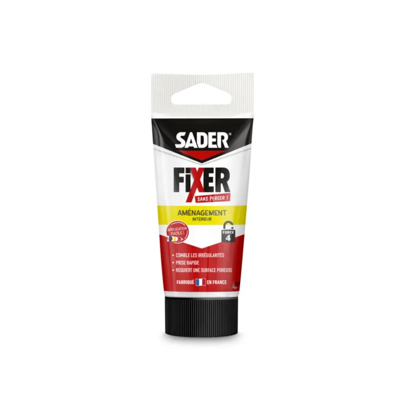 Colle SADER Fixer sans percer, tube de 70g.