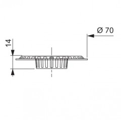 Abfallgitter Durchmesser 70 mm für Spülbecken.
