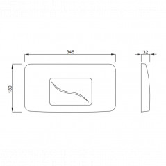 GALA white wall-mounted control panel for single flush-mounted WCs