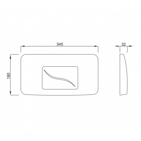 GALA white wall-mounted control panel for single flush-mounted WCs