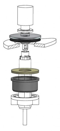 Adapter kit for 35mm diameter hole, bright stainless steel