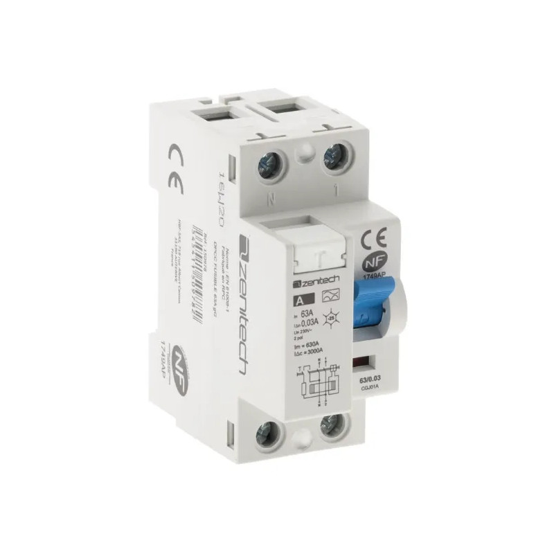 Differential switch 30mA, amperage 60A, screw type A.