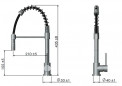 High sink mixer with spring and removable hand shower.