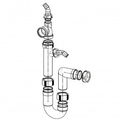 Siphon déporté pour vidage évier avec tubulure Franke FRAGANIT