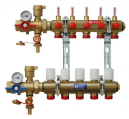 Collecteur KITR553FK prémonté avec débitmètre, 4 départs.