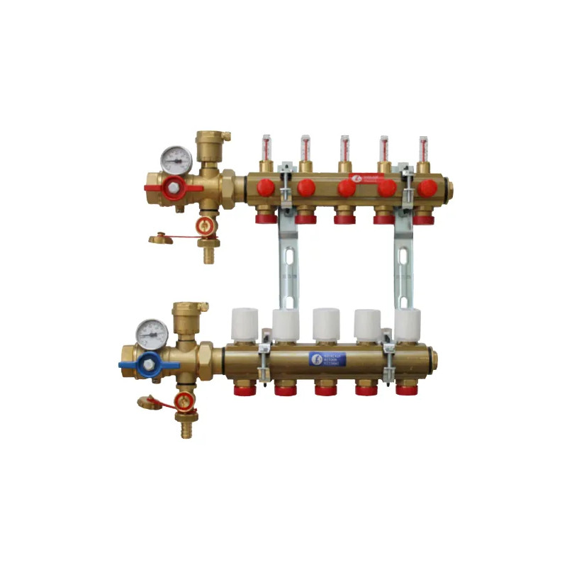 Collecteur KITR553FK prémonté avec débitmètre, 4 départs.